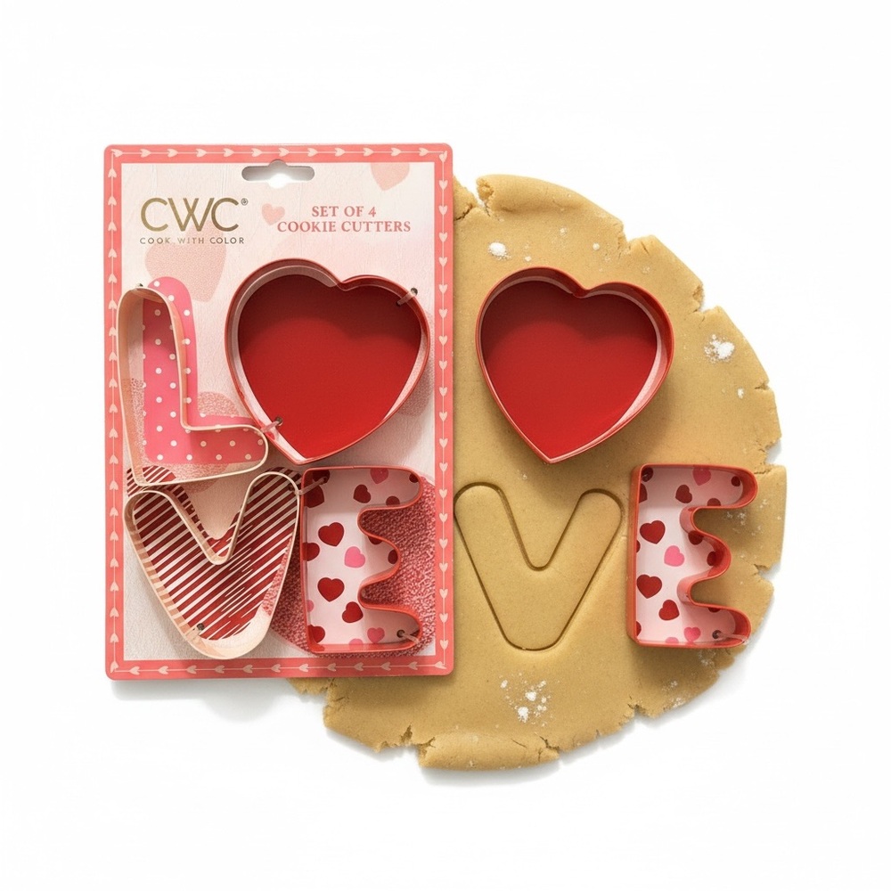 Cook With Color L❤️VE Cookie Cutter Set in Red and Pink - Picture 2 of 3